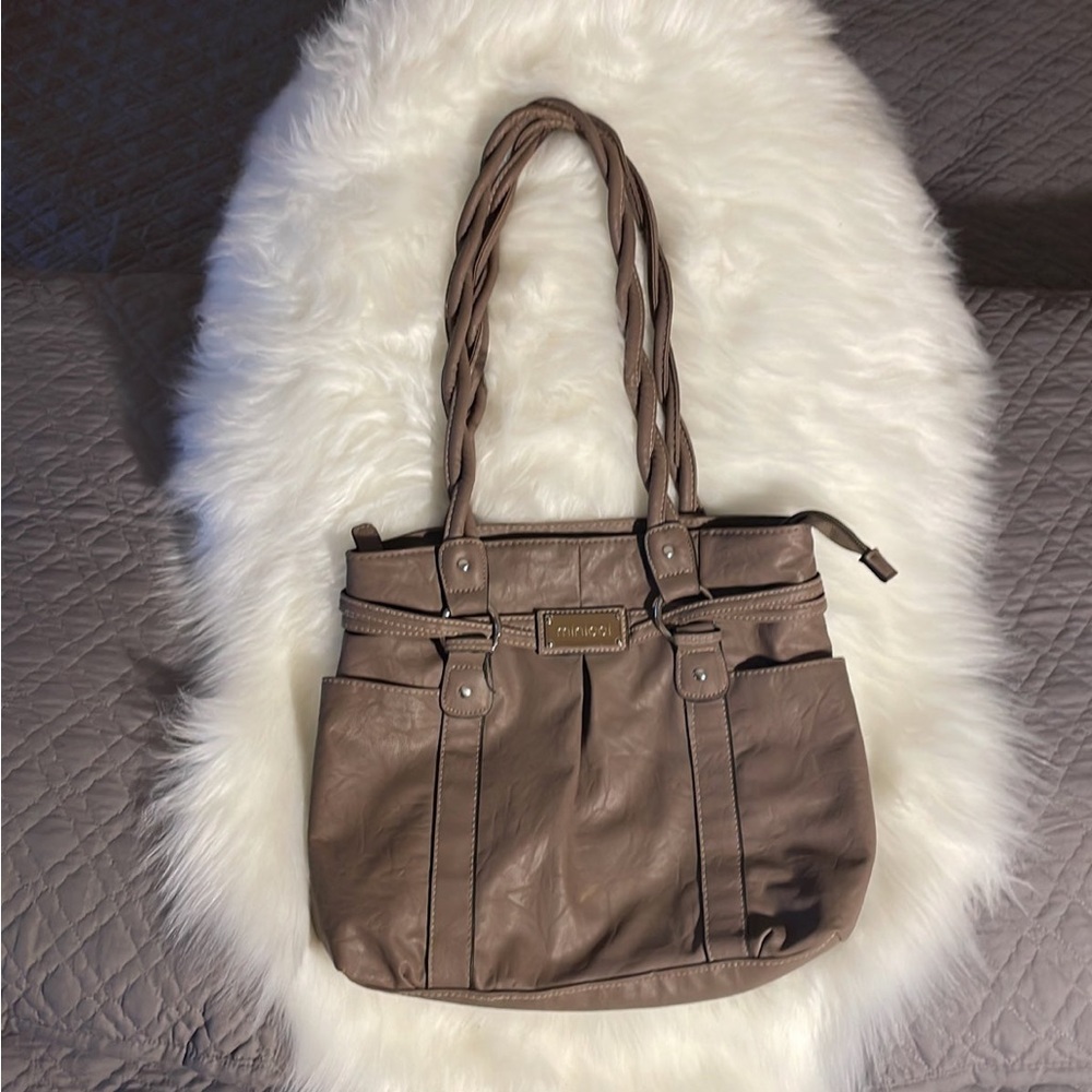 Minicci Purse Tote Bag Perfect Condition Brown Mocha Pockets